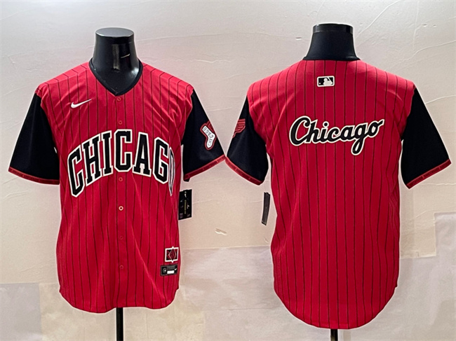 Men's Chicago White Sox Team Big Logo Red Black 2025 City Connect Limited Stitched MLB Jersey