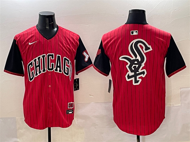 Men's Chicago White Sox Team Big Logo Red Black 2025 City Connect Limited Stitched Baseball Jersey