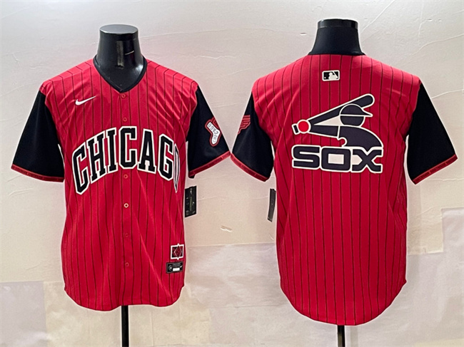 Men's Chicago White Sox Team Big Logo Red Black 2025 City Connect Limited Stitched Baseball Jerseys