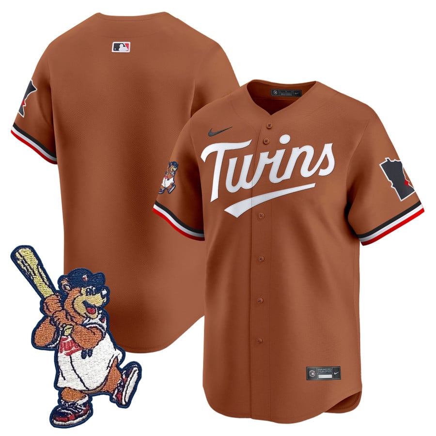 Men's Minnesota Twins Blank T.C. Bear Nike Limited Stitched Jersey