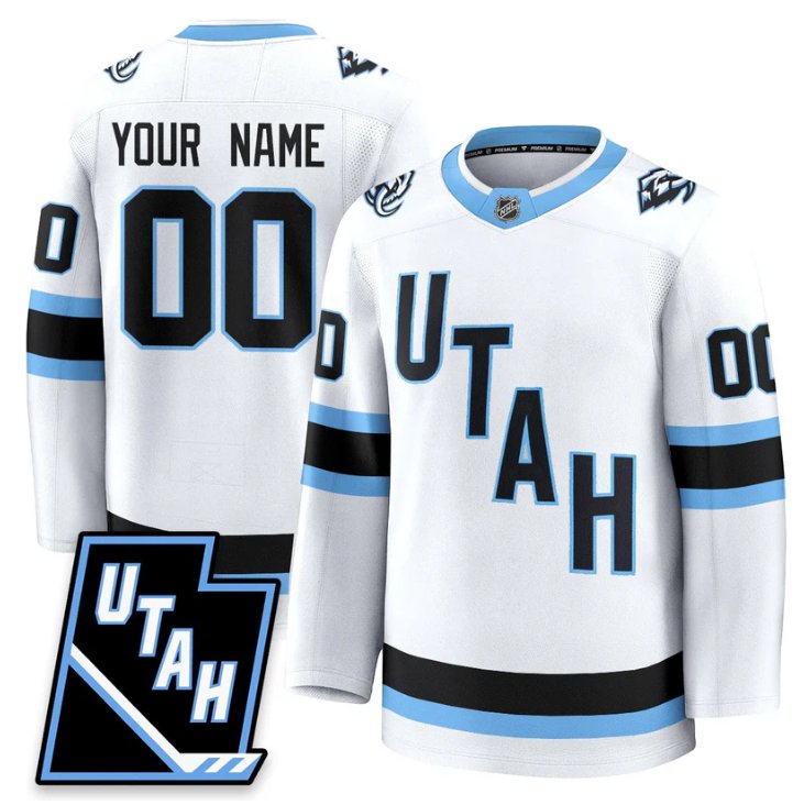 Custom Utah Hockey Club Mammoth 2025 Limited Stitched Jersey Away Salt White