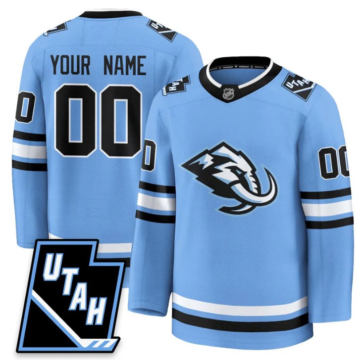Custom Utah Hockey Club Mammoth 2025 Limited Stitched Jersey Mountain Blue