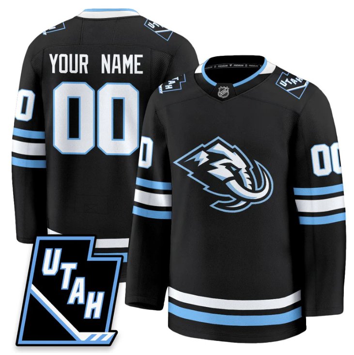 Custom Utah Hockey Club Mammoth 2025 Limited Stitched Jersey Home Rock Black