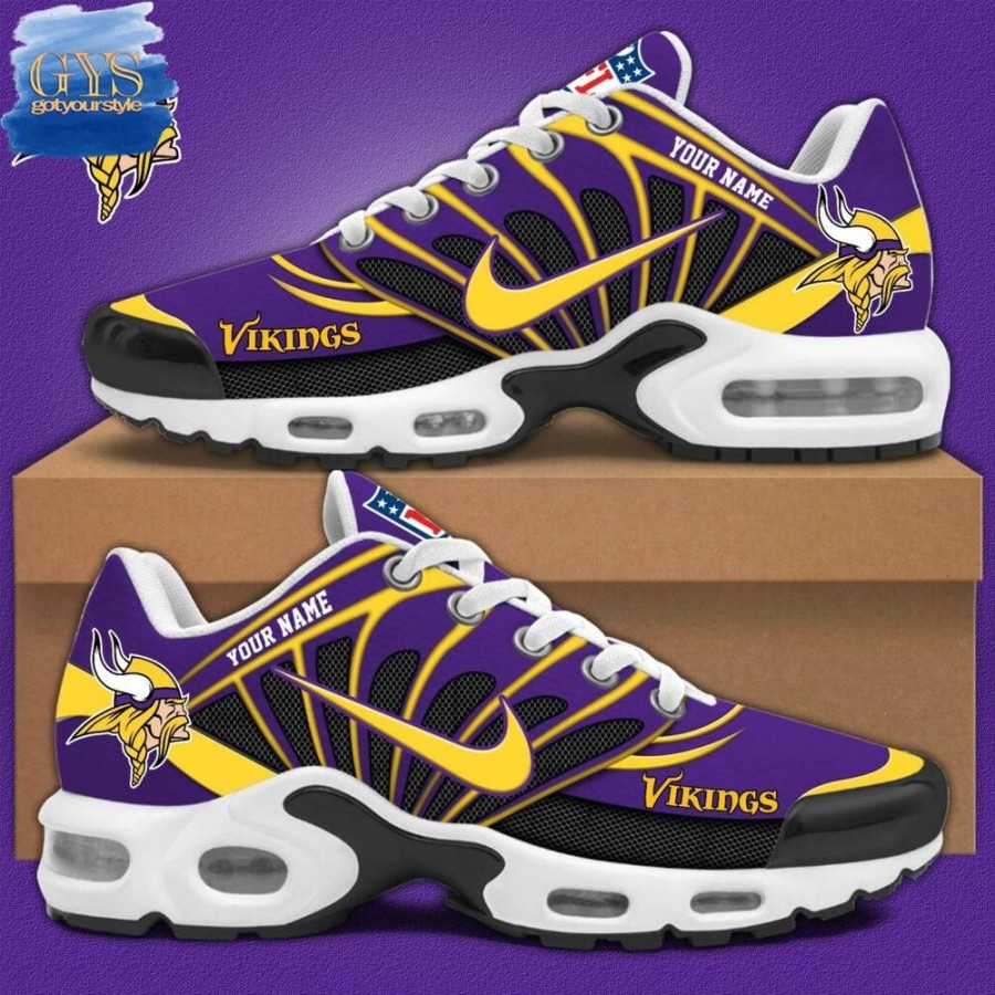 Minnesota Vikings Purple & Black Custom YOUR NAME Shoes