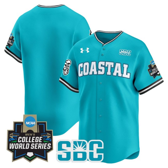 Men's CCU Baseball Team Blank Teal 2025 NCAA MCWS Limited Jersey - All Stitched