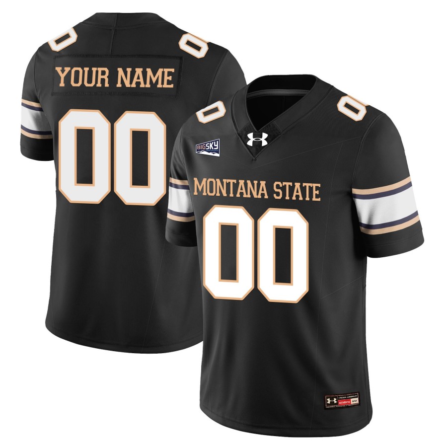 Montana State Bobcats Custom Limited Big Sky College Football Jersey Black - All Stitched