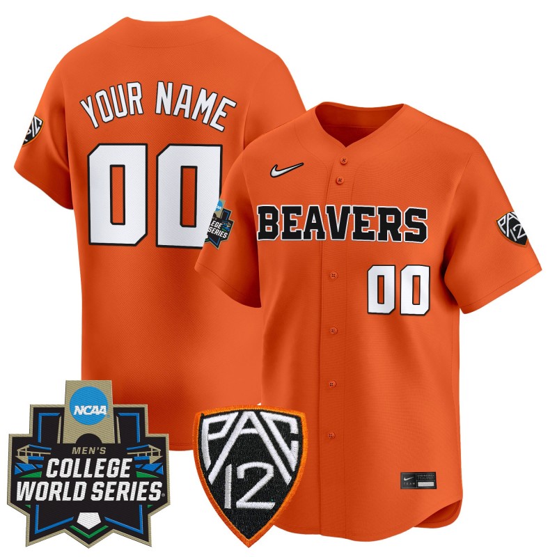 OSU Baseball Custom Nike Orange 2025 NCAA World Series Limited Jersey - All Stitched