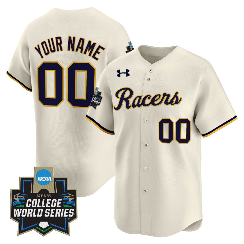 Murray St. Racers Baseball Custom Cream 2025 NCAA MCWS Limited Jersey - All Stitched