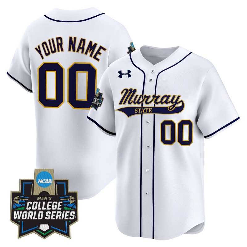 Murray St. Racers Baseball Custom White 2025 NCAA MCWS Limited Jersey - All Stitched
