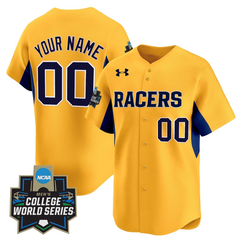 Murray St. Racers Baseball Custom Gold 2025 NCAA MCWS Limited Jersey - All Stitched