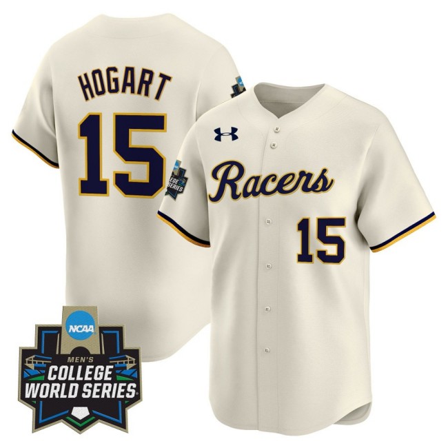 Men's Murray St. Racers #15 Jonathan Hogart Cream 2025 NCAA Baseball MCWS Limited Jersey - All Stitched
