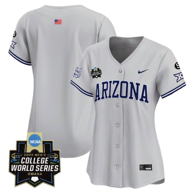 Women's Arizona Wildcats Team Blank Nike 2025 NCAA MCWS Baseball Limited Jersey Grey - All Stitched
