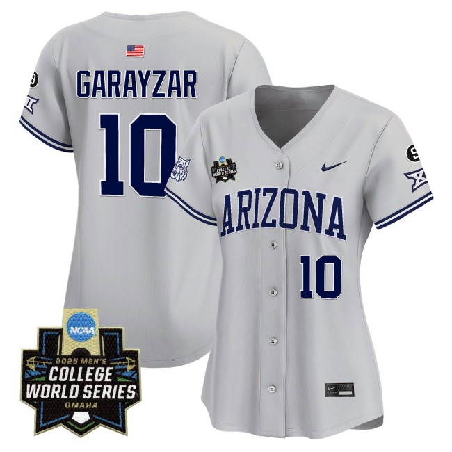 Women's Arizona Wildcats #10 Raul Garayzar Nike 2025 NCAA MCWS Baseball Limited Jersey Grey - All Stitched