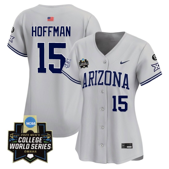 Women's Arizona Wildcats #25 Trevor Hoffman Nike 2025 NCAA MCWS Baseball Limited Jersey Grey - All Stitched