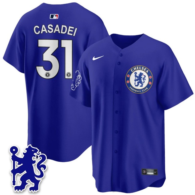 Men's Chelsea #31 Cesare Casadei Royal 2025 Soccer x Baseball Nike Limited MLB Jersey - All Stitched