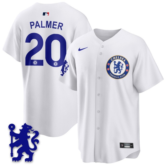 Men's Chelsea #20 Cole Palmer White 2025 Soccer x Baseball Nike Limited MLB Jersey - All Stitched