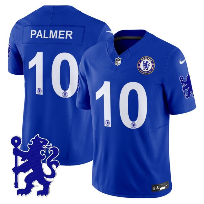 Chelsea #10 Cole Palmer 2025 NFL Nike Vapor Limited Football Jersey Blue - All stitched Chelsea #10 Cole Palmer 2025 NFL Nike Vapor Limited Football Jersey Blue - All stitched