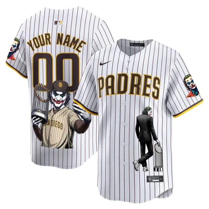 Joker San Diego Padres White Baseball Custom Jersey - All Printed