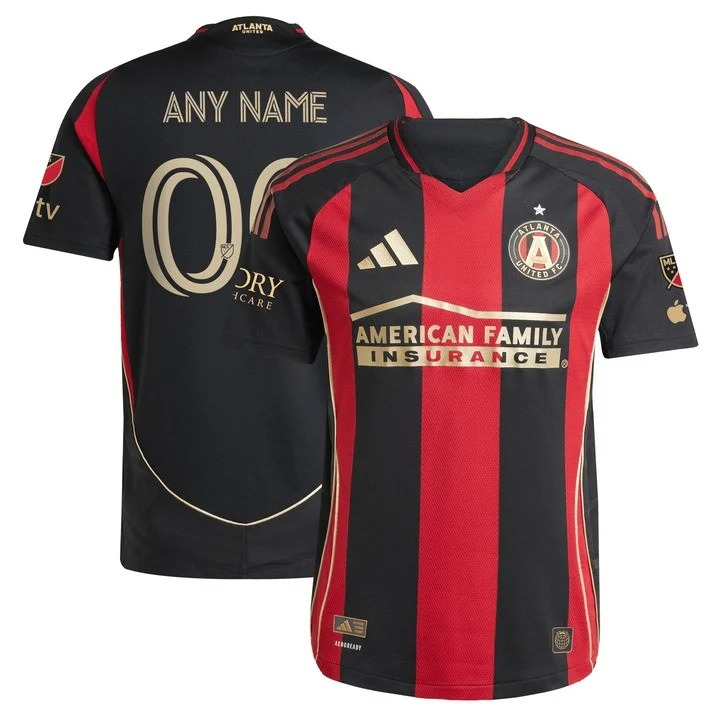 Atlanta United Soccer Black Custom Jersey - Printed