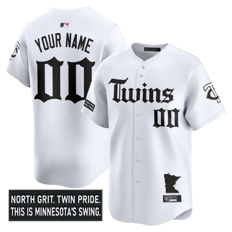 Minnesota Twins 'Gothic North Edition' Custom Vapor Premier Limited Jersey White V2 - All Stitched Minnesota Twins 'Gothic North Edition' Custom Vapor Premier Limited Jersey White V2 - All Stitched