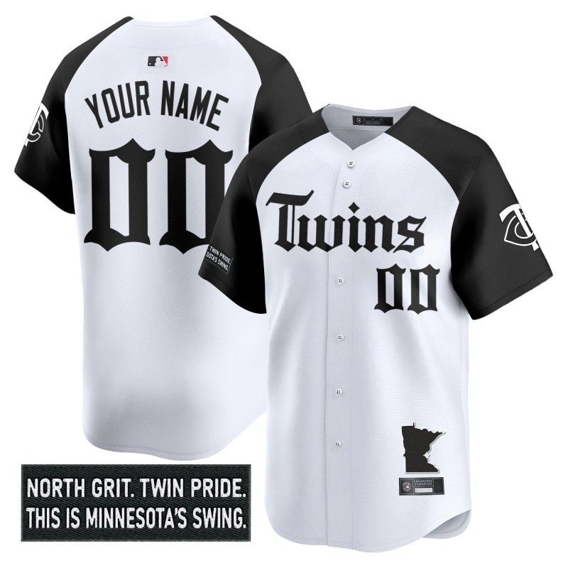 Minnesota Twins 'Gothic North Edition' Custom Vapor Premier Limited Jersey White Black V2 - All Stitched Minnesota Twins 'Gothic North Edition' Custom Vapor Premier Limited Jersey White Black V2 - All Stitched