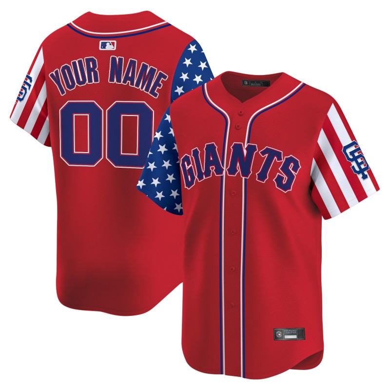 San Francisco Giants Active Player Custom Red 2025 Independence Day Vapor Premier Limited Stitched Jersey