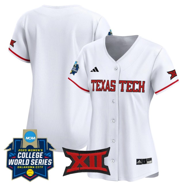 Women's Texas Tech Red Raiders Softball Blank White 2025 World Series (WCWS) Vapor Premier Limited Stitched Baseball Jersey