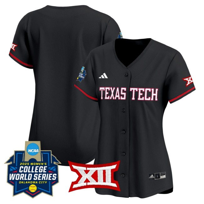 Women's Texas Tech Red Raiders Softball Blank Black 2025 World Series (WCWS) Vapor Premier Limited Stitched Baseball Jersey