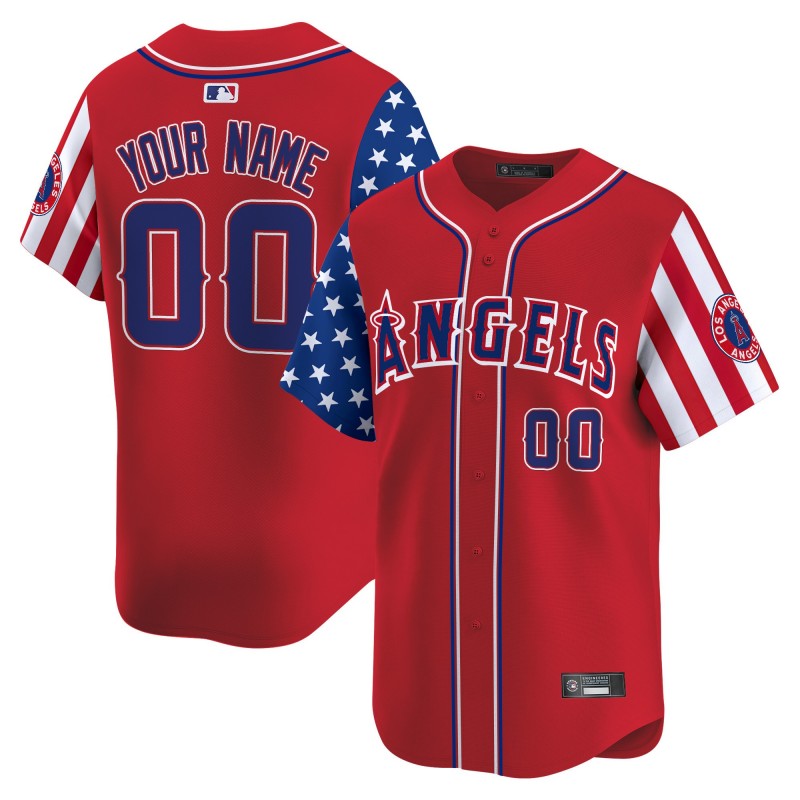 Los Angeles Angels 2025 Independence Day Vapor Premier Limited Custom Jersey Red - All Stitched
