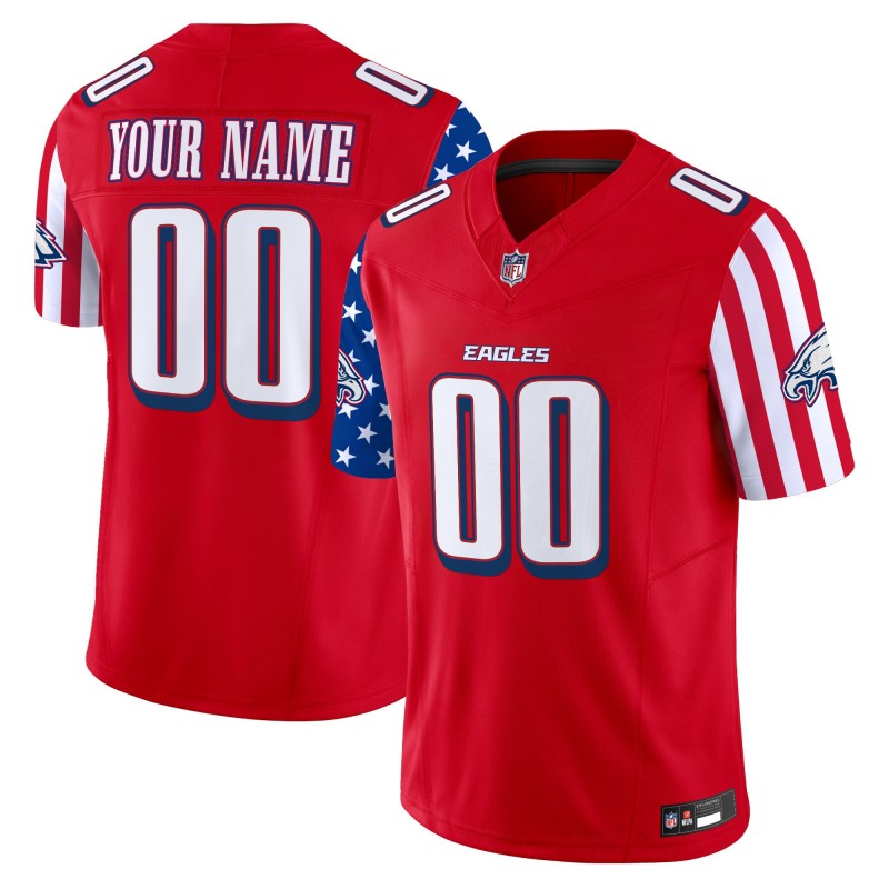 Philadelphia Eagles 2025 Independence Day FUSE Vapor Limited Custom Jersey Red - All Stitched