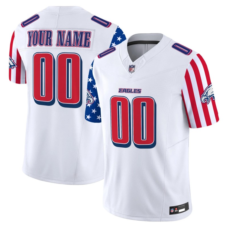 Philadelphia Eagles 2025 Independence Day FUSE Vapor Limited Custom Jersey White - All Stitched