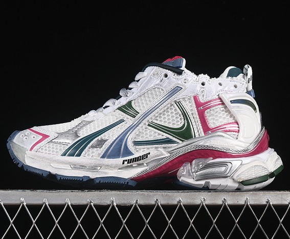 Balenxciaga Runner Kith Four.Color 7.0 White Green Blue Pink 772767W3RMU9934 Sneaker
