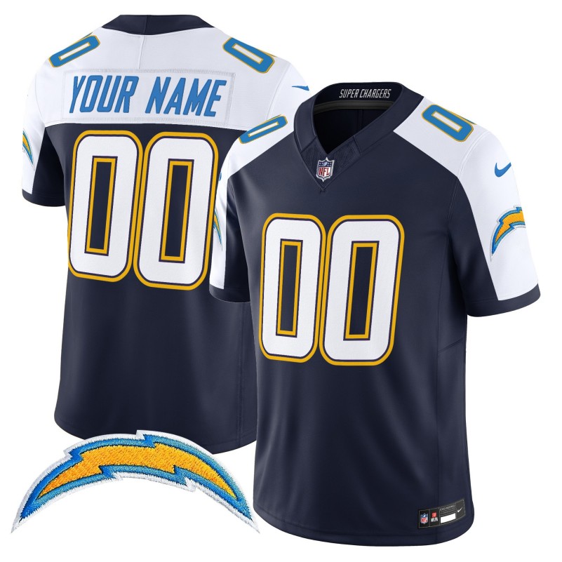 All Gender Los Angeles Chargers Custom Navy White 2025 F.U.S.E. Alternate Vapor Limited Stitched Football Jersey