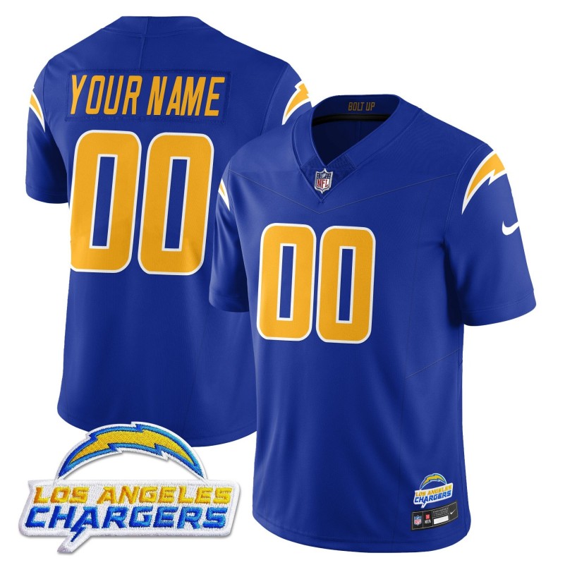 Los Angeles Chargers All Gender Custom Royal Alternate 2025 Stitched Jersey - Team Logo Patch