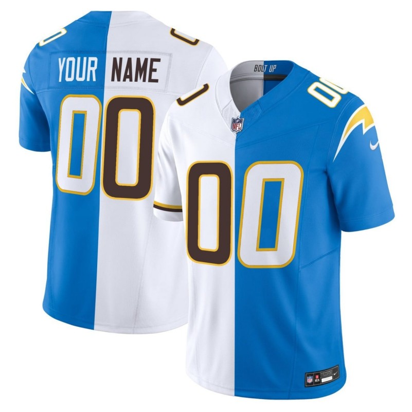 All Gender Los Angeles Chargers x San Diego Padres Split White Blue F.U.S.E. Vapor Limited Stitched Football Jersey