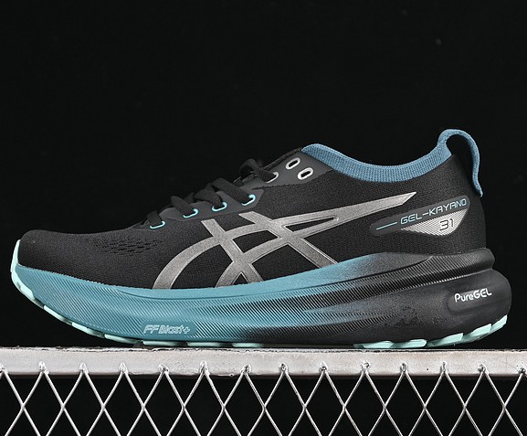 Men's ASICS Gel-Kayano 31 Lite-show CN Black Clay Grey Blue 1011C100-001 Dynamic Running Sneaker