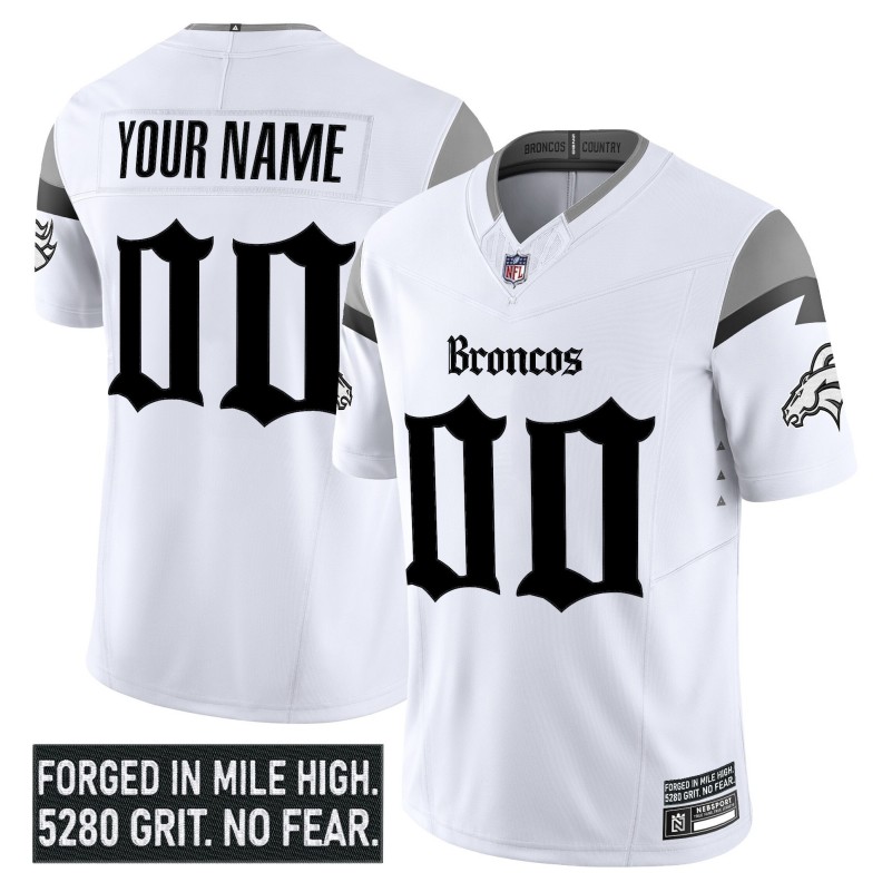 Denver Broncos 'Gothic Mile High Shadows Edition' Custom Vapor Limited Stitched Jersey - White