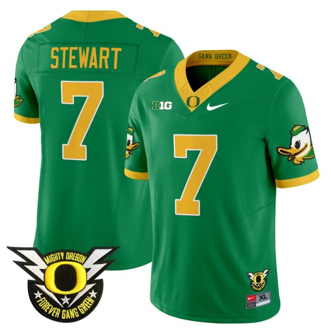 Men's Oregon Ducks #7 Evan Stewart 2025 Nike Vapor Limited Football Jersey V2 - Green