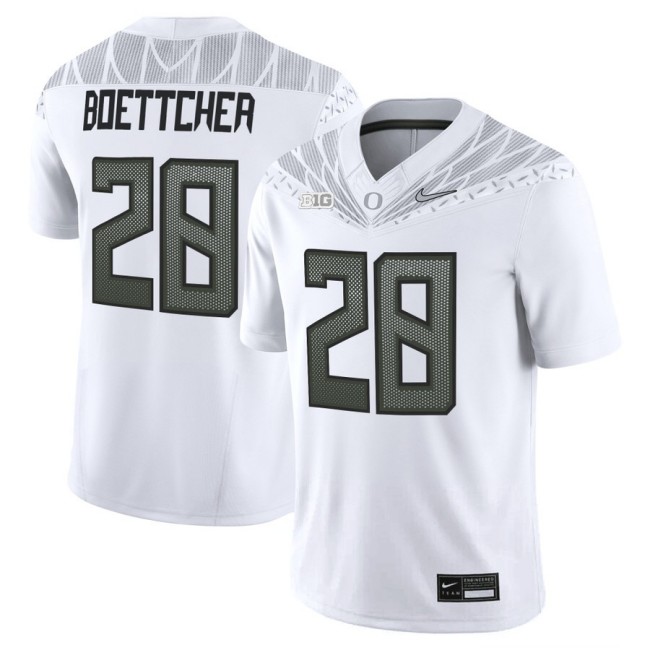 Men's Oregon Ducks #28 Bryce Boettcher 2025 Nike Vapor Limited Football Jersey V2 - White