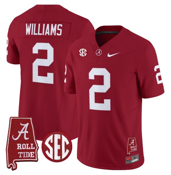 Men's Alabama Crimson Tide #2 Ryan Williams Throwback Stitched Nike Jersey Crimson - Alabama Map
