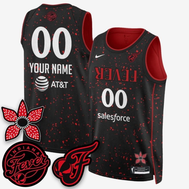Unisex Nike Indiana Fever 'Stranger Things' Stitched Custom Jersey V2 - Black