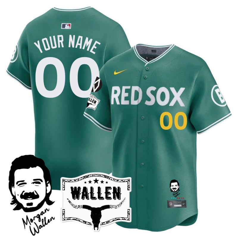 Morgan Wallen x Boston Red Sox Customized Nike 2025 MLB Limited Baseball Jersey City Connect - All Stitched