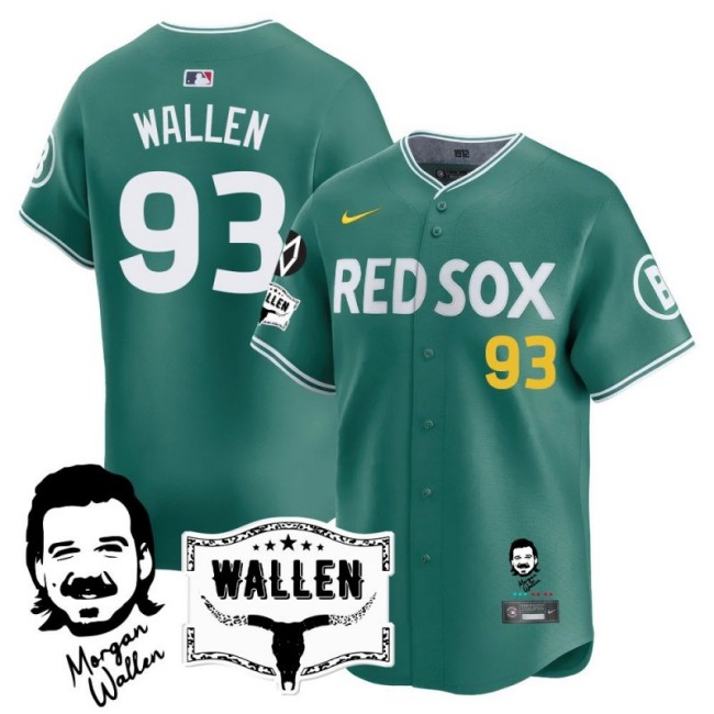 Men's Boston Red Sox #93 Morgan Wallen 2025 Nike MLB Jersey City Connect - All Stitched