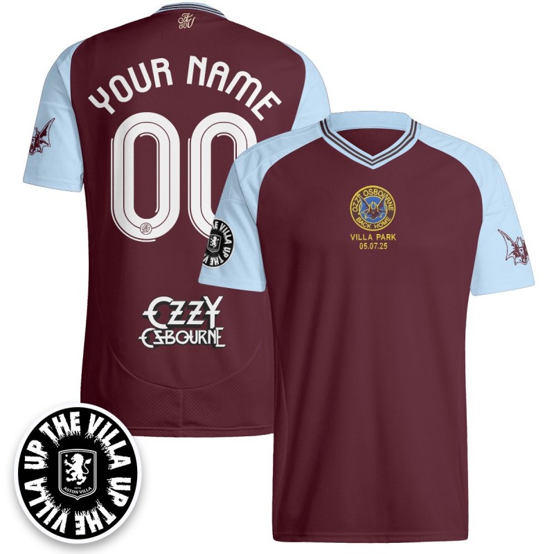 Aston Villa Ozzy Osbourne Back Home Custom Soocer Club adidas Jersey - Claret