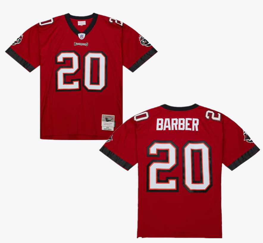 Men's Tampa Bay Buccaneers #20 Ronde Barber Red 2002-23 Throwback Stitched Football Jersey