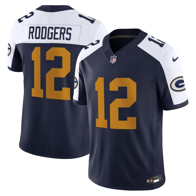 Men's Green Bay Packers #12 Aaron Rodgers Navy White The 1923 Classic F.U.S.E. Nike Vapor Limited Stitched NFL Jersey