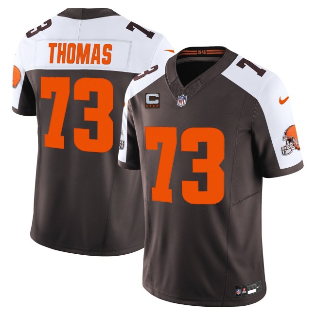 Men's Cleveland Browns #73 Joe Thomas Brown White 'Alpha Dawg Edition' Nike FUSE Vapor Limited NFL Jersey - 4-Star C Patch