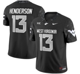 Youth West Virginia Mountaineers #13 Jaylen Henderson Coal Rush 2025 Nike FUSE Limited Stitched Football Jersey Black