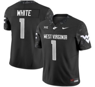 Youth West Virginia Mountaineers #1 Jahiem White Coal Rush 2025 Nike FUSE Limited Stitched Football Jersey Black