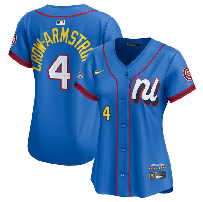 Women's National League #4 Pete Crow-Armstrong Blue 2025 All-Star Edition Limited Stitched Baseball Jersey